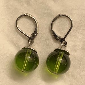 Green Drop Earrings
